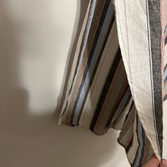 NWT Soft Surroundings Sera Striped Linen Blend Shirt SZ S Cottagecore Lagenlook - Picture 8 of 8